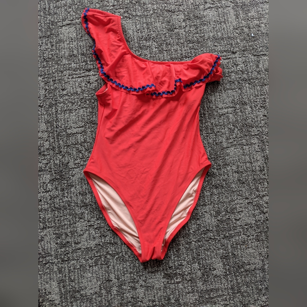JCrew women's one shoulder swimsuit M red